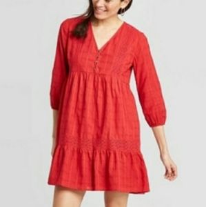Knox Rose Tiered Mini Dress - Red